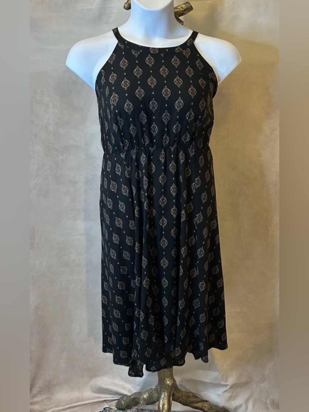 Torrid Black Paisley Halter Subtle High Low Dress Plus Size 1